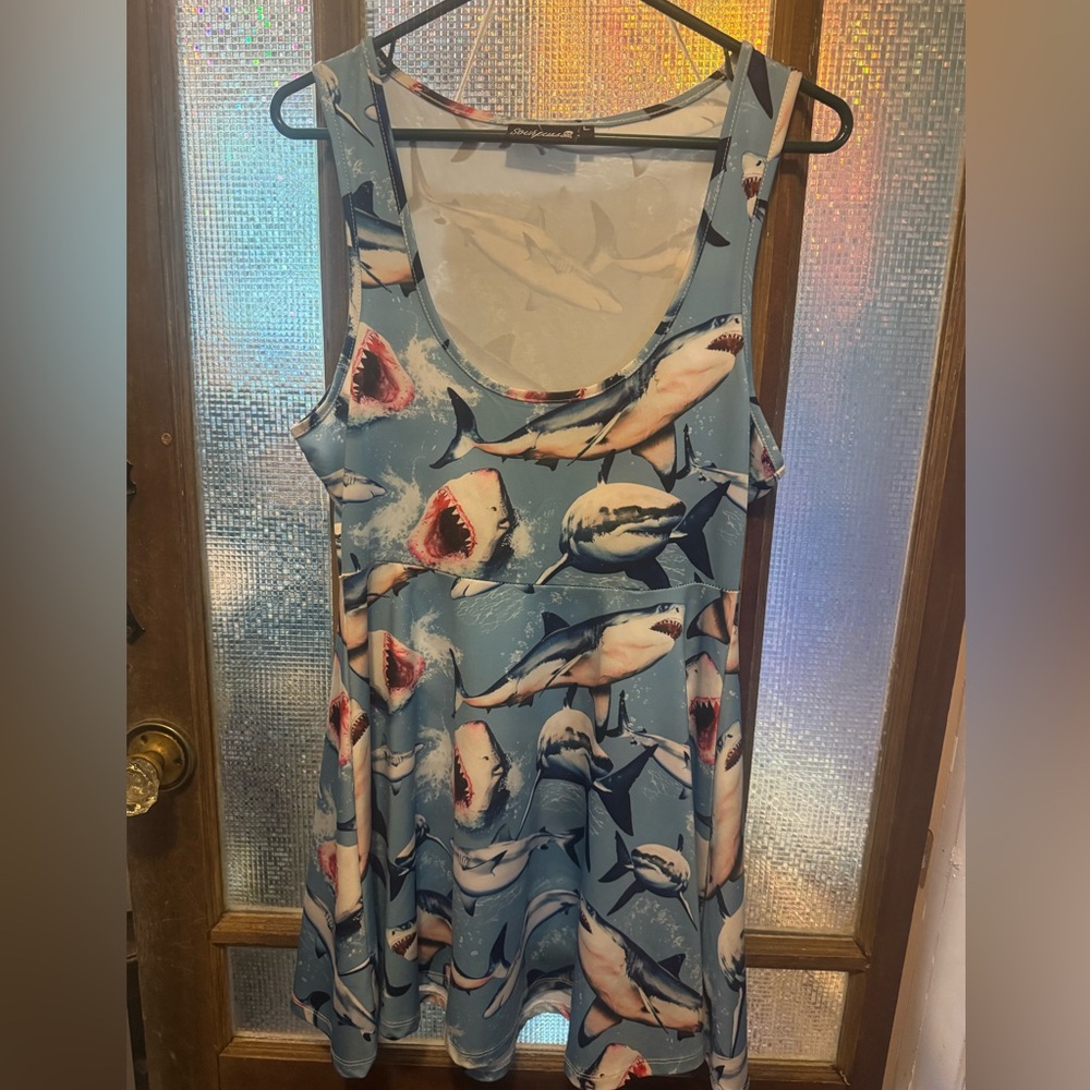 Sourpuss Shark Pattern Skater Dress